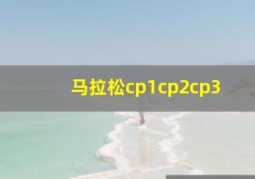 马拉松cp1cp2cp3