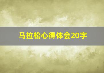 马拉松心得体会20字