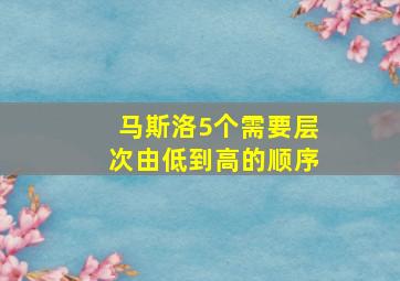 马斯洛5个需要层次由低到高的顺序