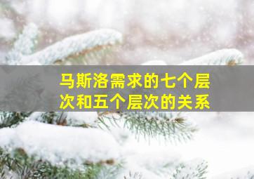 马斯洛需求的七个层次和五个层次的关系