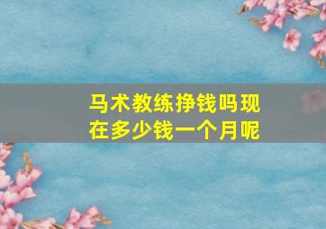 马术教练挣钱吗现在多少钱一个月呢