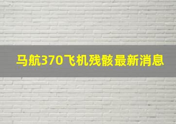 马航370飞机残骸最新消息