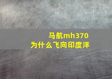 马航mh370为什么飞向印度洋