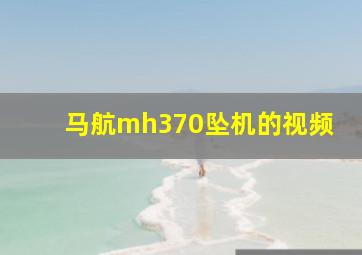 马航mh370坠机的视频