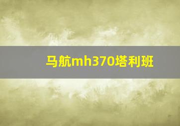 马航mh370塔利班