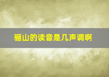 骊山的读音是几声调啊