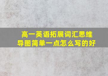 高一英语拓展词汇思维导图简单一点怎么写的好