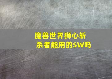 魔兽世界狮心斩杀者能用的SW吗