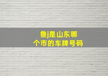 鲁j是山东哪个市的车牌号码