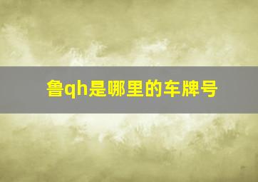 鲁qh是哪里的车牌号