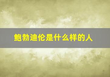 鲍勃迪伦是什么样的人