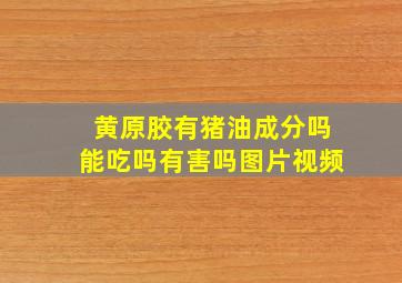 黄原胶有猪油成分吗能吃吗有害吗图片视频