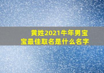 黄姓2021牛年男宝宝最佳取名是什么名字