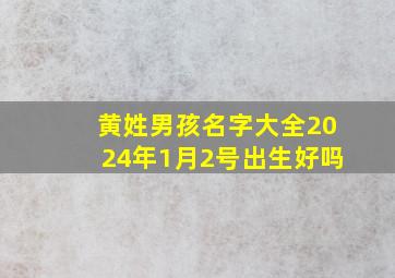 黄姓男孩名字大全2024年1月2号出生好吗