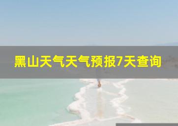 黑山天气天气预报7天查询