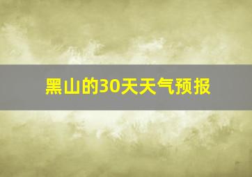 黑山的30天天气预报