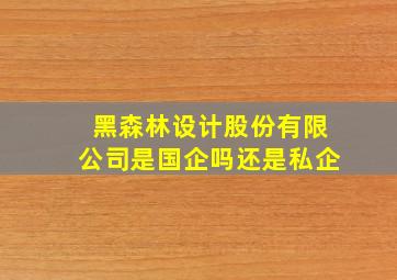 黑森林设计股份有限公司是国企吗还是私企