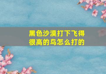 黑色沙漠打下飞得很高的鸟怎么打的