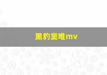 黑豹窦唯mv