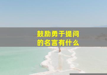 鼓励勇于提问的名言有什么