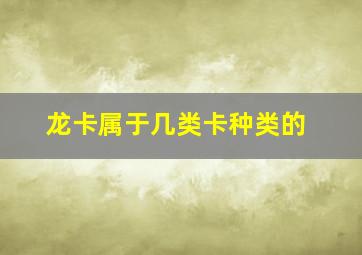 龙卡属于几类卡种类的