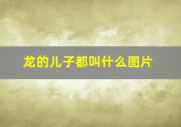 龙的儿子都叫什么图片