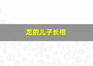 龙的儿子长相